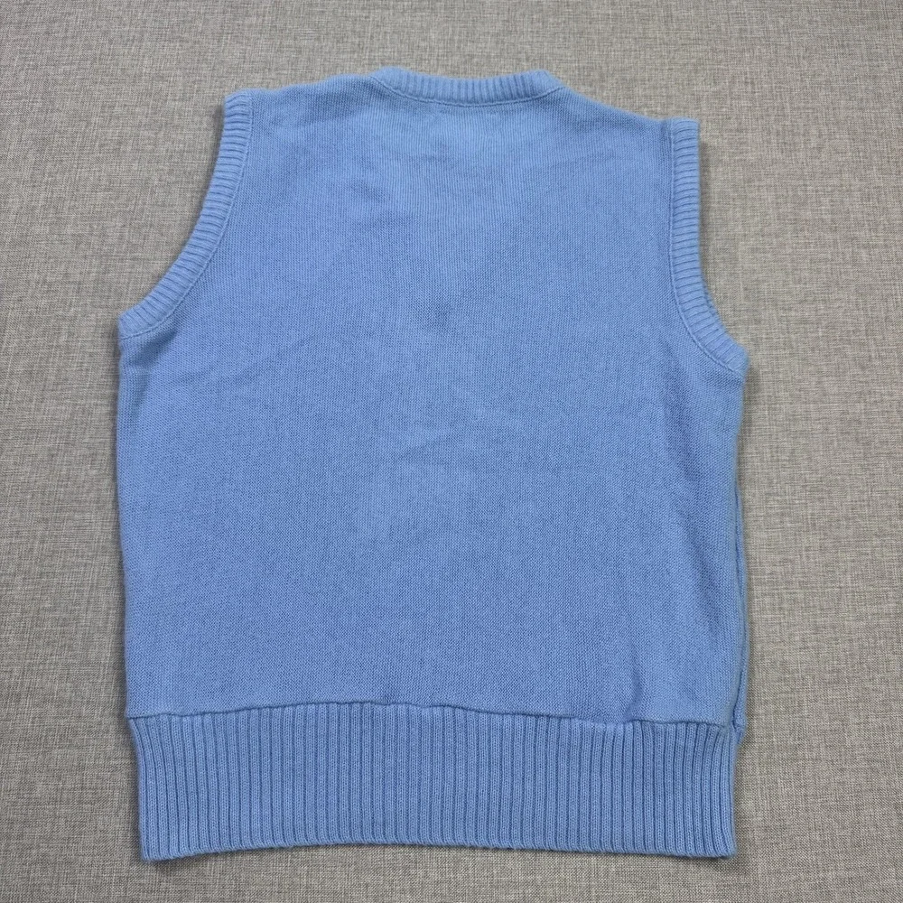 Izod Lacoste Vintage Orlon Acrylic V-Neck Sweater Vest Mens XS (34) Blue